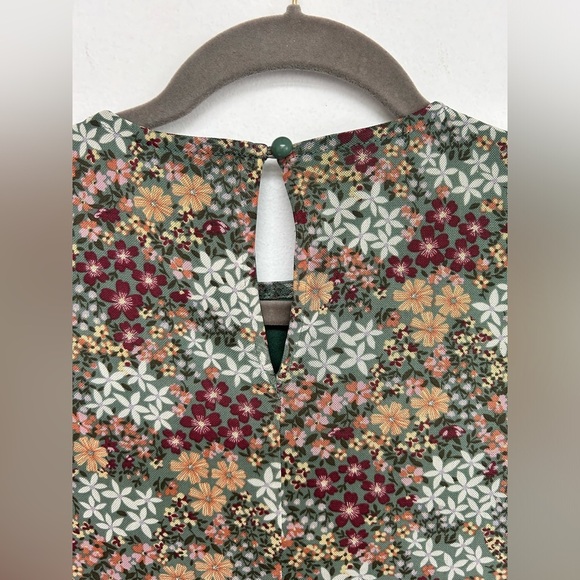 Nordstrom Spirit of Grace Green Floral Short Sleeve Mini Dress size L Large - Picture 2 of 8